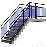 楼梯扶手，锌钢栏杆，夹玻璃栏杆